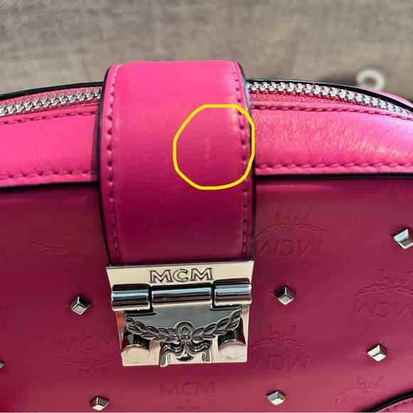 MCM Pink Leather Embellished Camera Bag - Picture 13 of 16